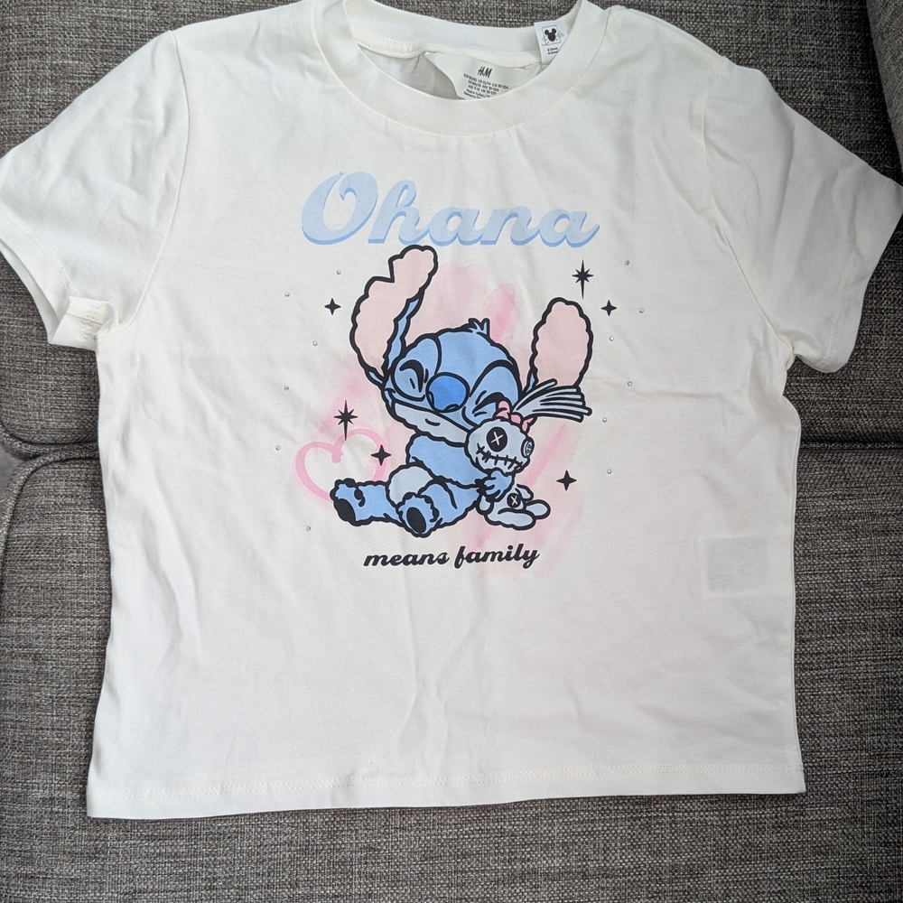 5/$35 H&M Disney Stitch Ohana T-Shirt Kids 12/14